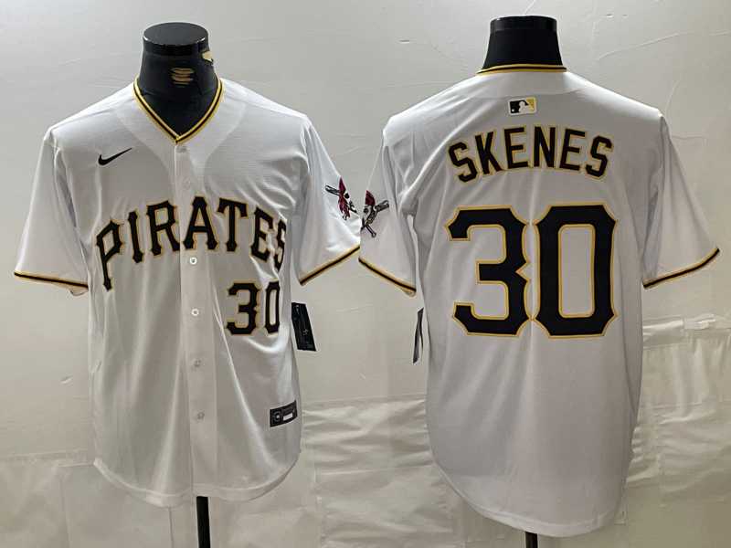 Men%27s Pittsburgh Pirates #30 Paul Skenes Nike White Home Limited Player Jersey->pittsburgh pirates->MLB Jersey